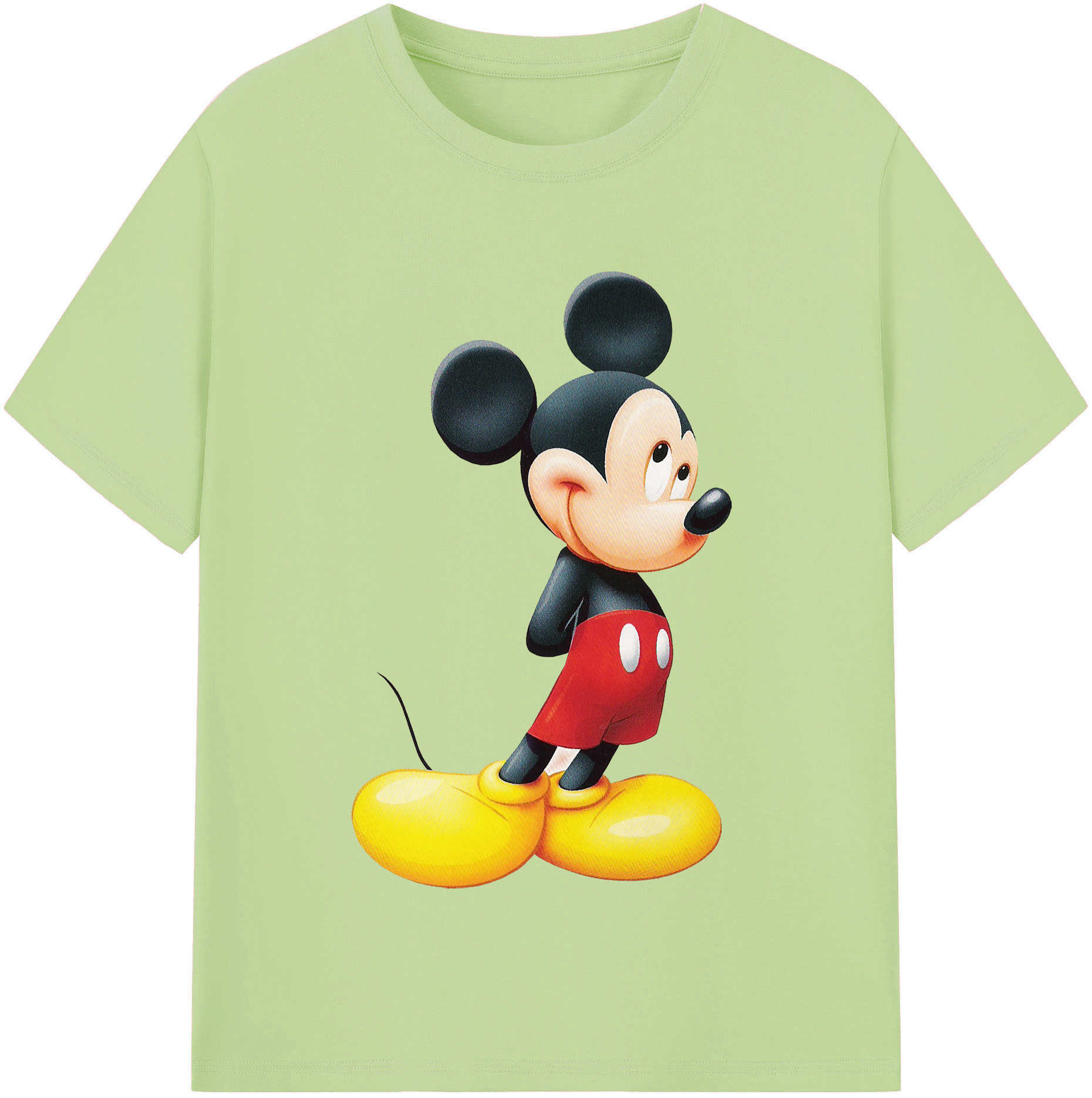 （画像用） ミッキーマウス Mickey Mouse 綿100％半袖Tシャツ（フロントプリント）